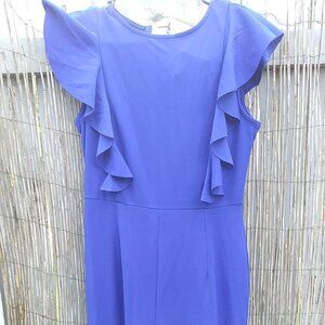 Cobalt Blue Sleeveless Ruffled Jumpsuit - No Brand Tag - Size M